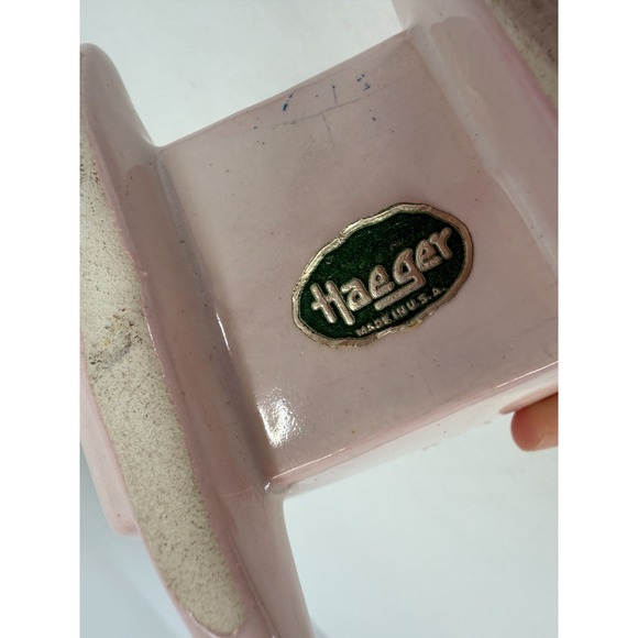 Haeger Pink Stork Cradle Baby Nursery Planter Wall Pocket Vintage 1940s 4.5x5x6" - Picture 4 of 7